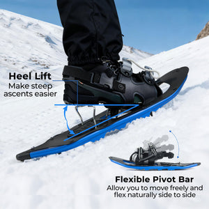 21” Snowshoes with Trekking Poles-Blue view 5