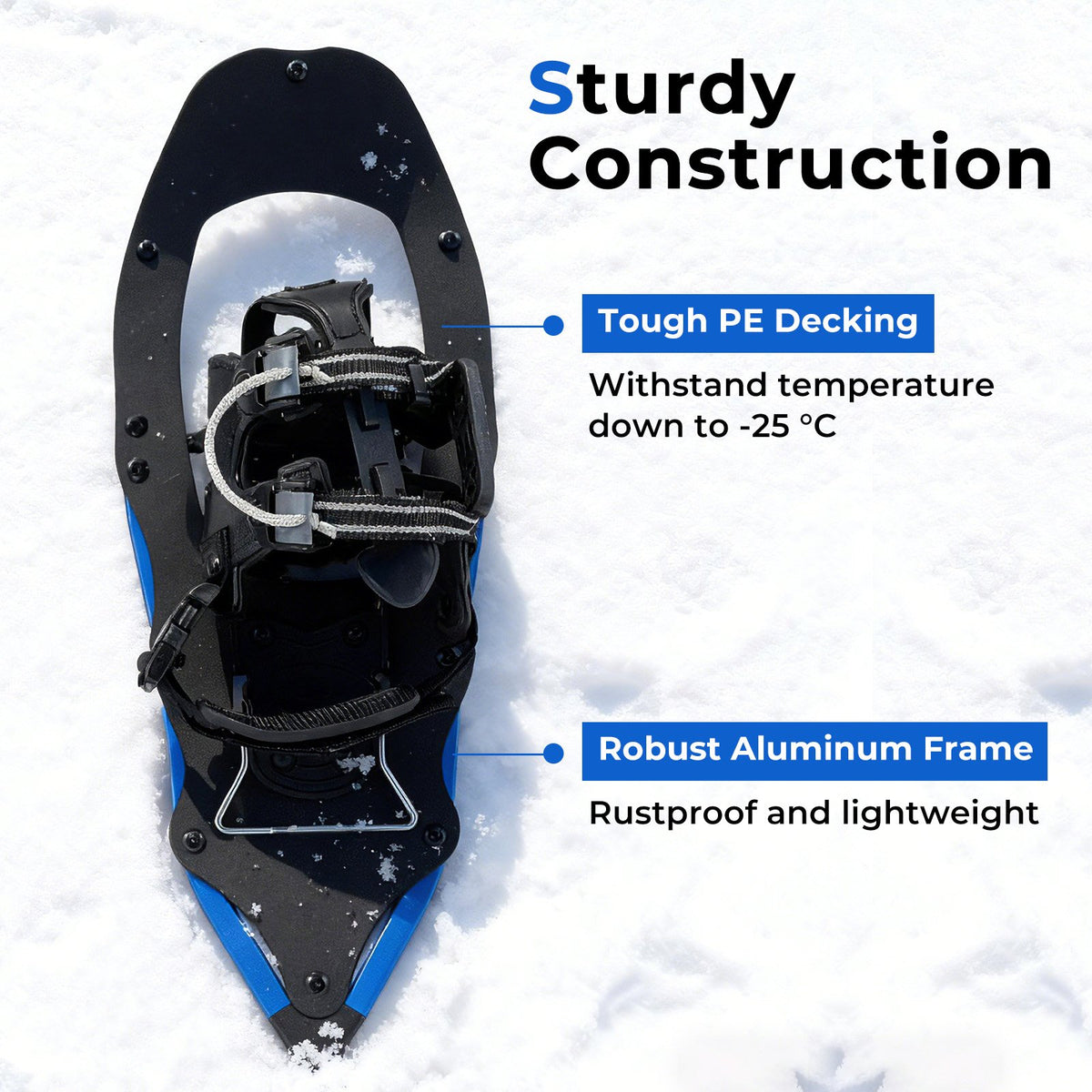 21” Snowshoes with Trekking Poles-Blue view 7