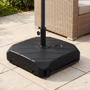 211 LBS Fillable Patio Umbrella Base with Wheels and Telescopic Pull Rod view 2