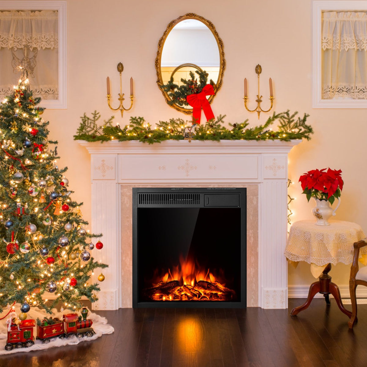 22.5 Inch Electric Fireplace Insert Freestanding and Recessed Heater view 2