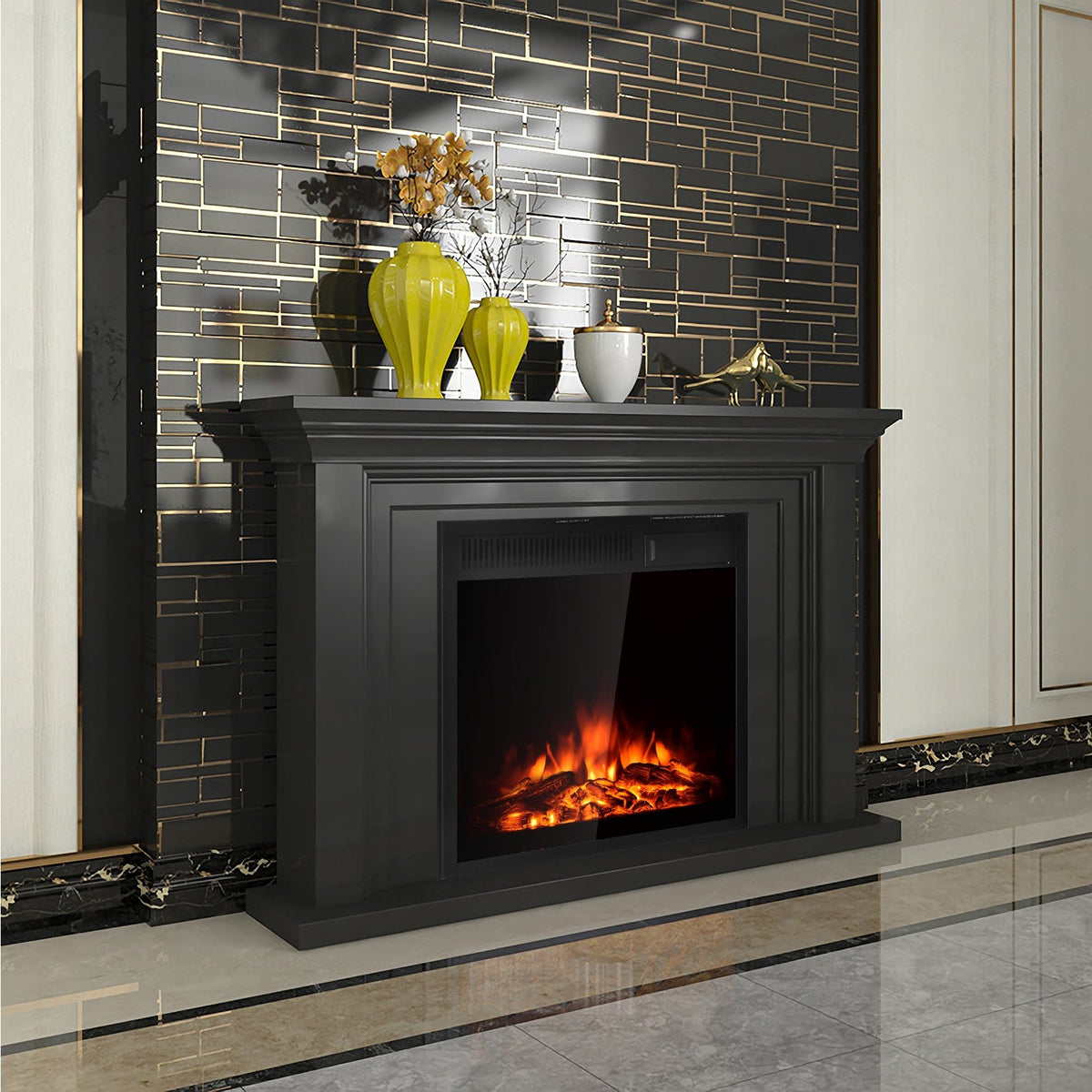 22.5 Inch Electric Fireplace Insert Freestanding and Recessed Heater view 3