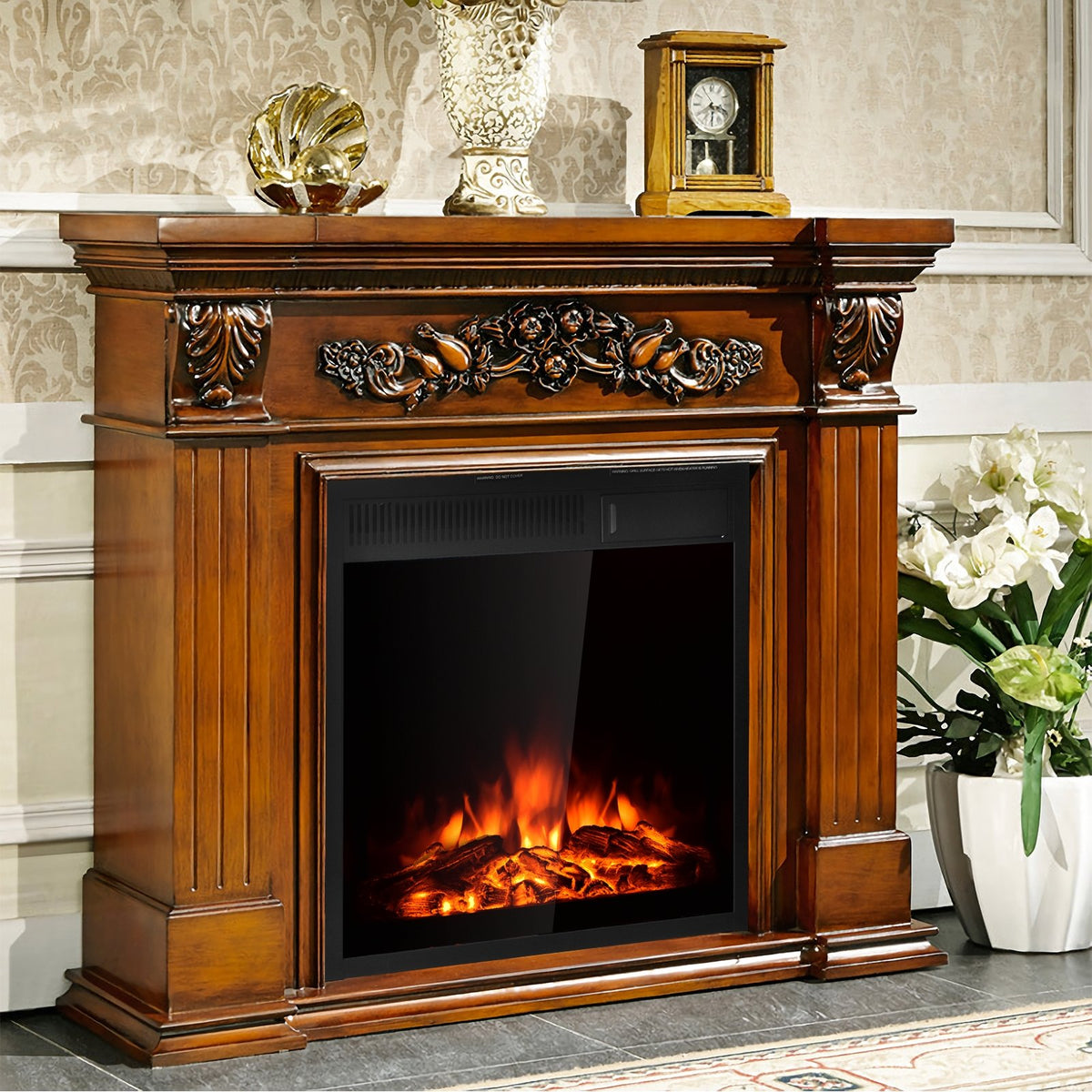 22.5 Inch Electric Fireplace Insert Freestanding and Recessed Heater view 8