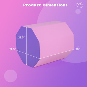 22.5 inches x 26 inches Octagon Tumbling Mat with Zippered Cover and Thick Foam Filling-Pink view 5