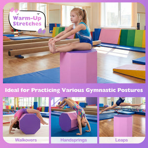 22.5 inches x 26 inches Octagon Tumbling Mat with Zippered Cover and Thick Foam Filling-Pink view 9