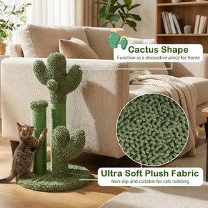 22 Inch Cactus Cat Scratching Post with Natural Sisal Rope-Green view 6