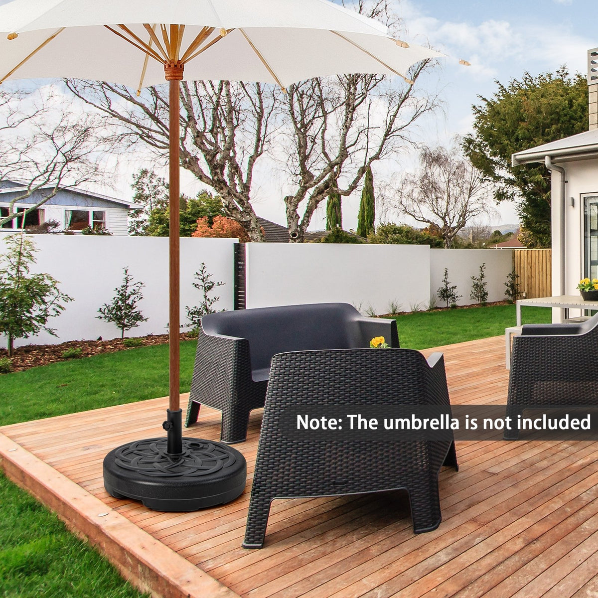 22 Inch Fillable Heavy-Duty Round Patio Umbrella Base Stand view 2