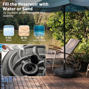 22 Inch Fillable Heavy-Duty Round Patio Umbrella Base Stand view 8