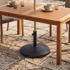 22 lbs Patio Resin Outdoor Umbrella Base with Wicker Style for Outdoor Use-Black view 4