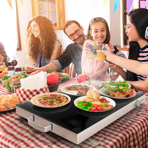 22 x 14 Inch Electric Warming Tray Hot Plate Dish Warmer with Adjustable Temperature view 2
