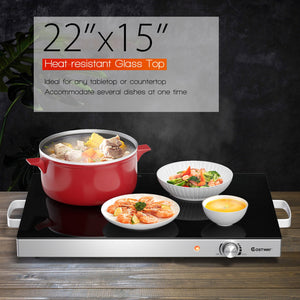 22 x 14 Inch Electric Warming Tray Hot Plate Dish Warmer with Adjustable Temperature view 4
