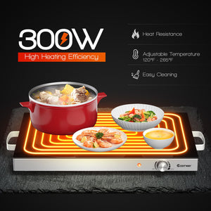 22 x 14 Inch Electric Warming Tray Hot Plate Dish Warmer with Adjustable Temperature view 5