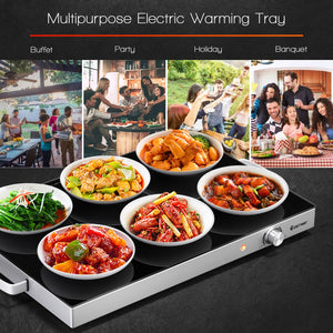 22 x 14 Inch Electric Warming Tray Hot Plate Dish Warmer with Adjustable Temperature view 6