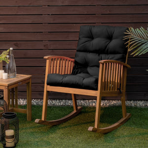 22 x 44 Inch Tufted Outdoor Patio Chair Seating Pad-Black view 2