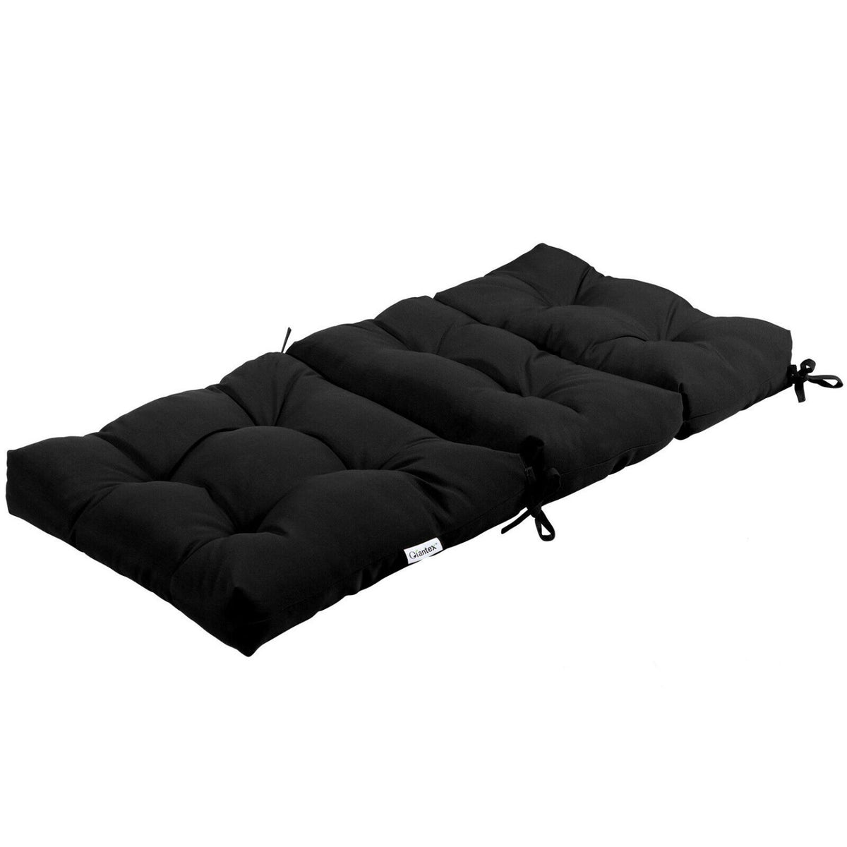 22 x 44 Inch Tufted Outdoor Patio Chair Seating Pad-Black view 7