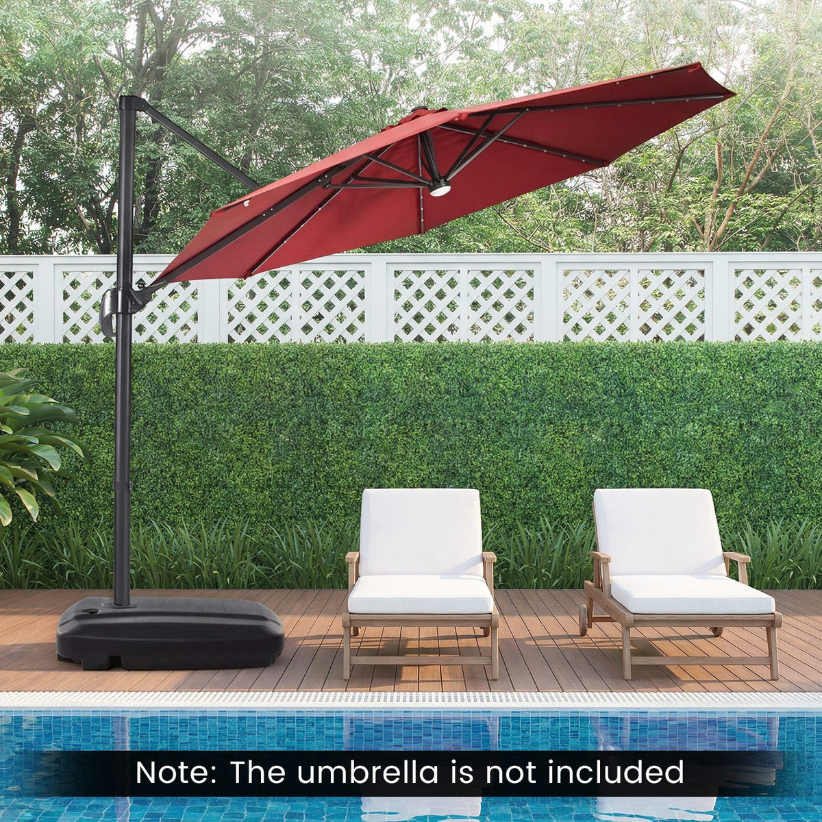 225 LBS Cantilever Patio Umbrella Base with Wheels and Crossed Base view 3