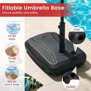 225 LBS Cantilever Patio Umbrella Base with Wheels and Crossed Base view 8