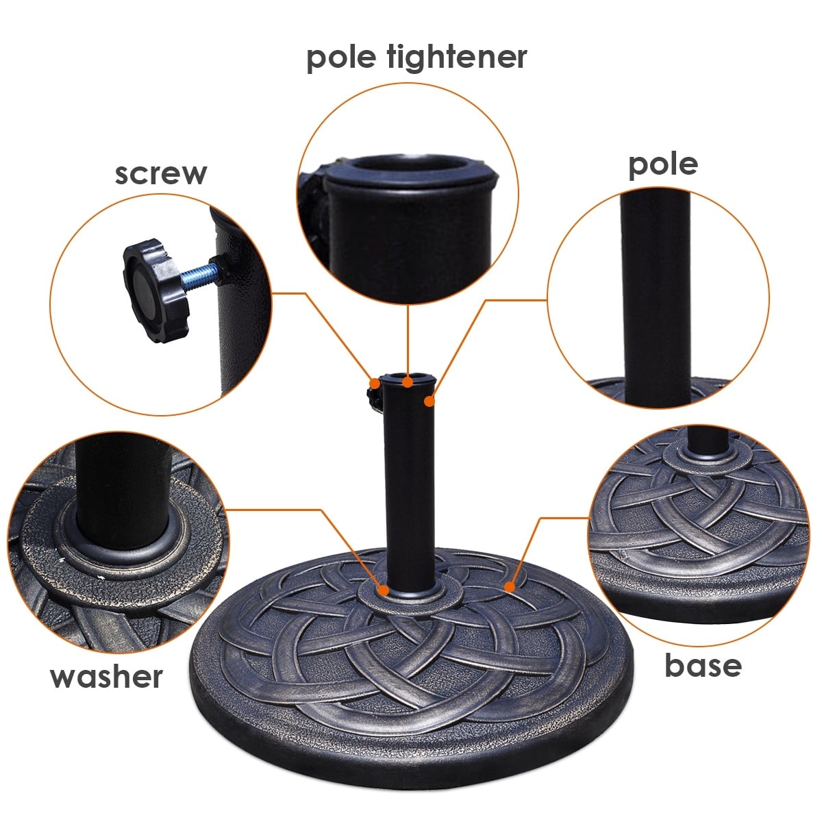 22 Inch Heavy Duty Round Umbrella Base Stand view 8