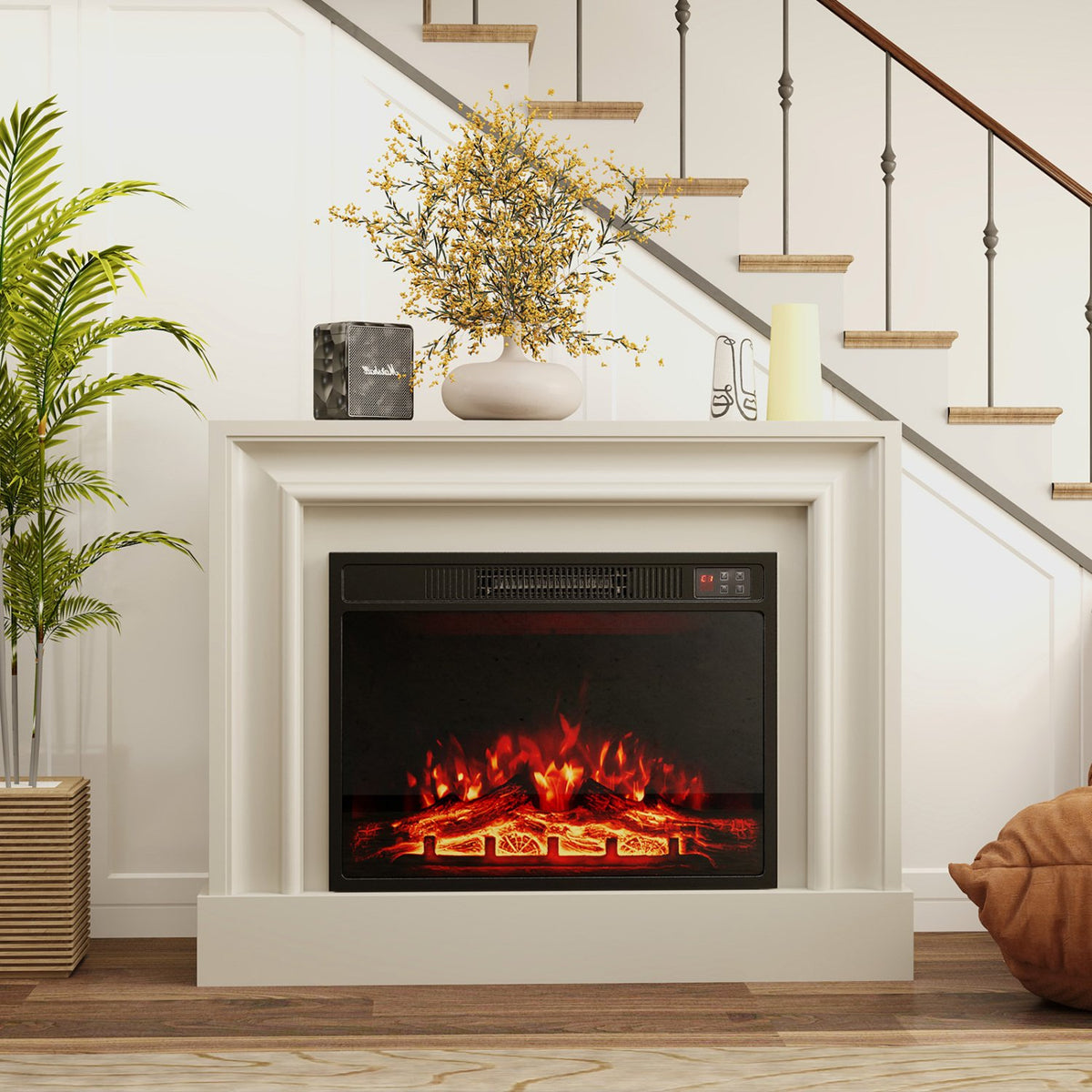 23 Inch Electric Fireplace Insert Fireplace Heater with Adjustable Flame Color view 3