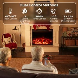 23 Inch Electric Fireplace Insert Fireplace Heater with Adjustable Flame Color view 9