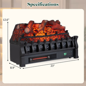23 inches WiFi Fireplace Insert Lemonwood Set with App and Remote-Black view 5