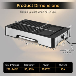 2300W Electric Griddle with Nonstick Die Cast Aluminum Cooking Surface view 5