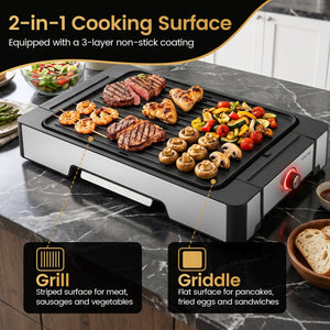 2300W Electric Griddle with Nonstick Die Cast Aluminum Cooking Surface view 6