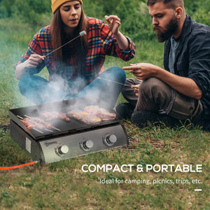 2 Burner Liquefied Gas Grill, Portable Tabletop BBQ Grill, for Camping, Picnic, Silver – view 12