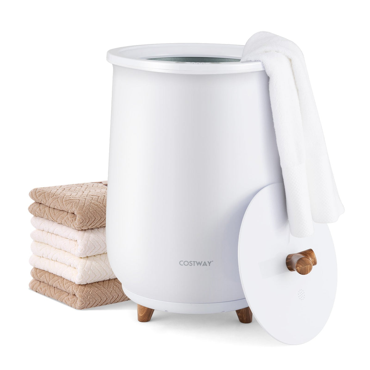 23L Large Luxury Bucket-Style Towel Warmer with Fragrant Disc Holder-White view 4