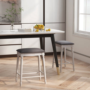 24 Inch Bar Stool Set of 2 with Padded Seat Cushions and Wood Legs-24 inches view 3
