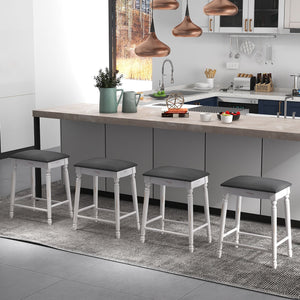 24 Inch Bar Stool Set of 2 with Padded Seat Cushions and Wood Legs-24 inches view 5