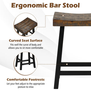 24 Inch Solid Wood Saddle-Seat with Curved Seat Surface and Comfortable Footrests-24 inches view 5