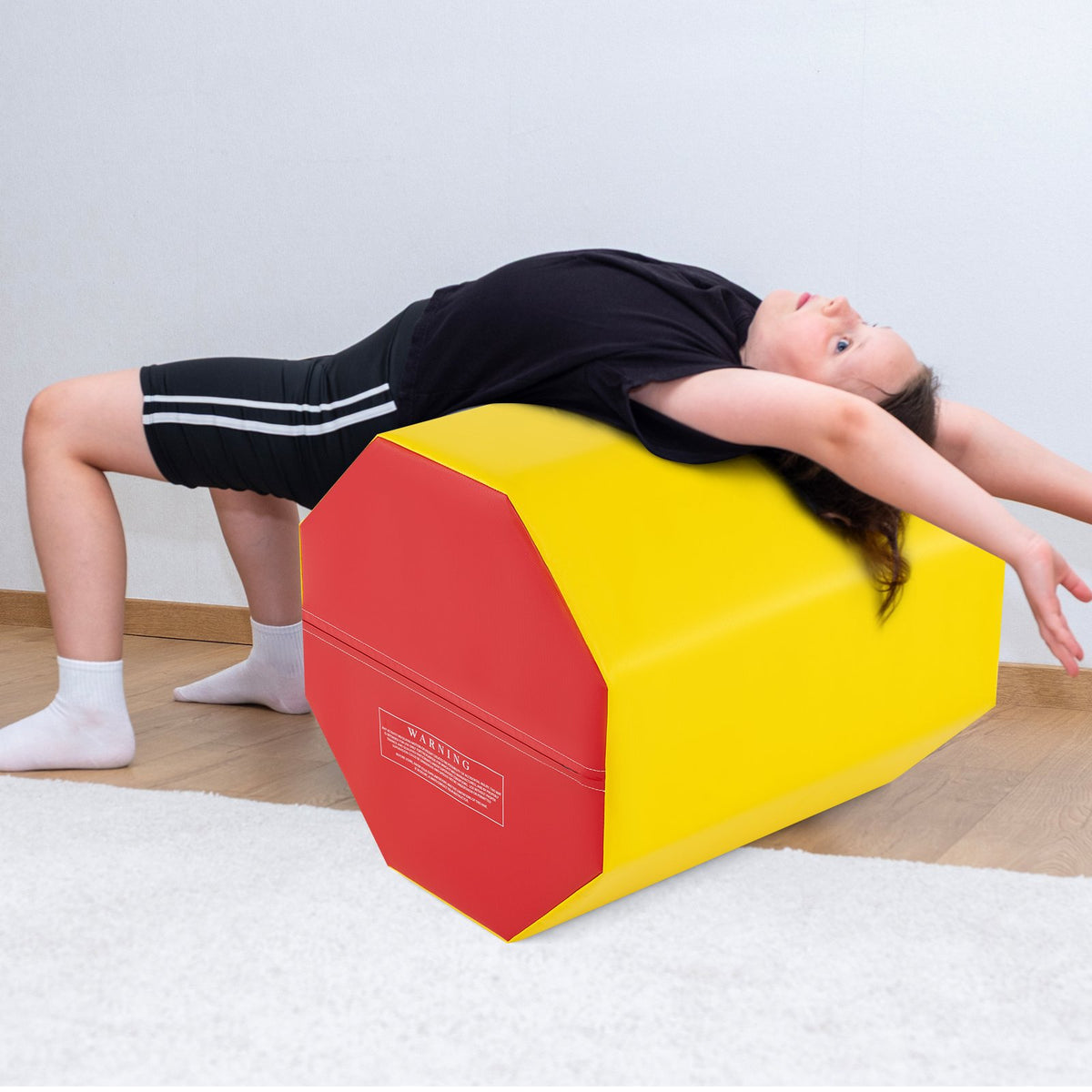 24.5 Inch x 24.5 Inch Octagon Gymnastics Mat with Waterproof Zippered Cover-Yellow view 2