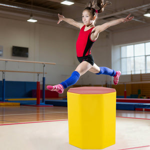 24.5 Inch x 24.5 Inch Octagon Gymnastics Mat with Waterproof Zippered Cover-Yellow view 3