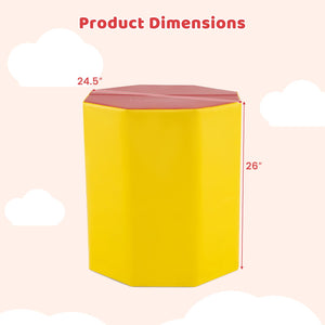 24.5 Inch x 24.5 Inch Octagon Gymnastics Mat with Waterproof Zippered Cover-Yellow view 5