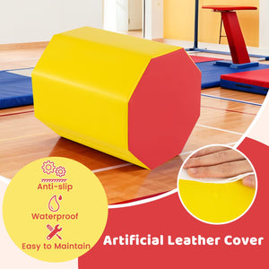24.5 Inch x 24.5 Inch Octagon Gymnastics Mat with Waterproof Zippered Cover-Yellow view 8