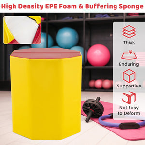 24.5 Inch x 24.5 Inch Octagon Gymnastics Mat with Waterproof Zippered Cover-Yellow view 9