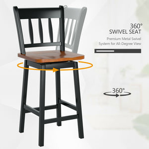24.5 Inches Set of 2 Swivel Bar Stools with 360° Swiveling-Black view 6