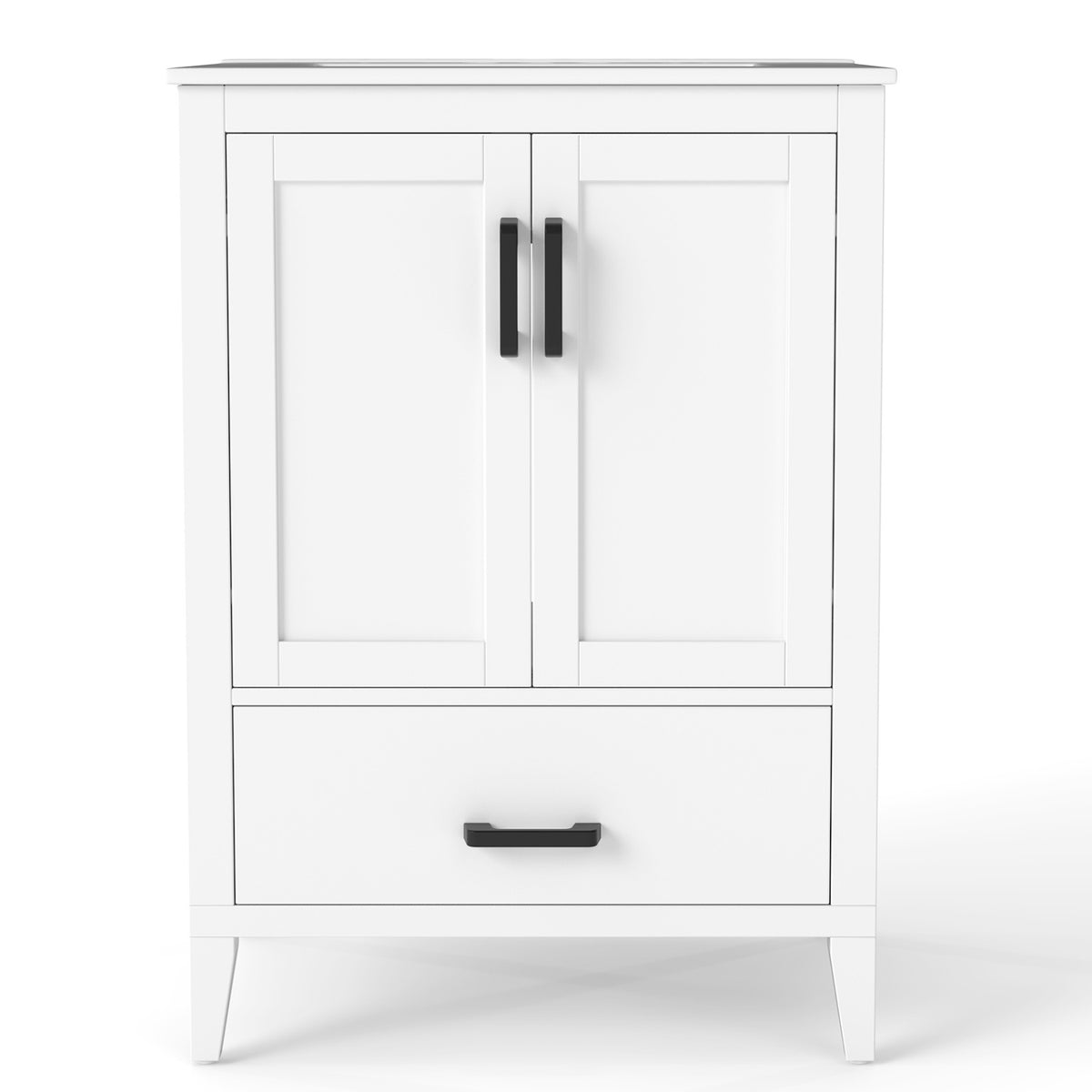 24.5 inches Modern Bathroom Vanity with Sink 2 Doors and Drawer-White view 4