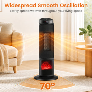 24 inch 1500W PTC Ceramic Tower Space Heater with 7-Color Flame-Black view 6