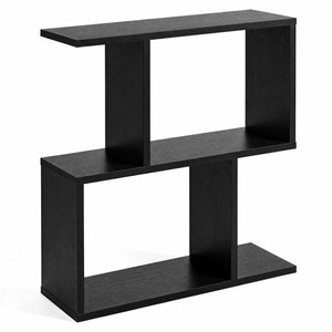 24 Inch 3-Tier Geometric Bookshelf with Thick Foot Pads-Black view 6