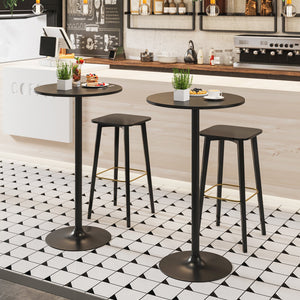 24 Inch Modern Style Round Cocktail Table with Metal Base and MDF Top-1 piece view 3