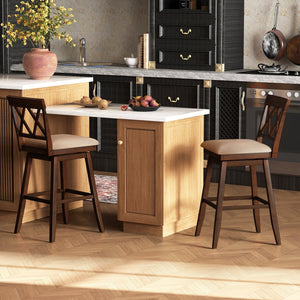 24 Inch Counter Height Barstools Set of 2 with Backrest and Seat Cushion-29 inches view 2