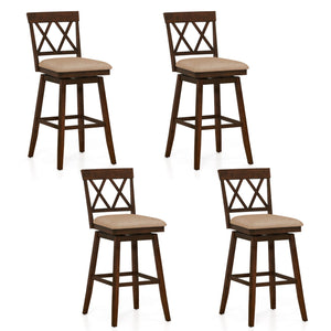 24 Inch Counter Height Barstools Set of 4 with Backrest and Upholstered Seat Cushion-29 inch