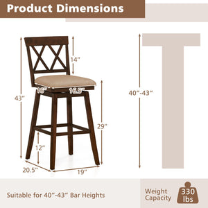 24 Inch Counter Height Barstools Set of 4 with Backrest and Upholstered Seat Cushion-29 inch view 4