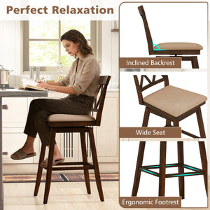 24 Inch Counter Height Barstools Set of 4 with Backrest and Upholstered Seat Cushion-29 inch view 7