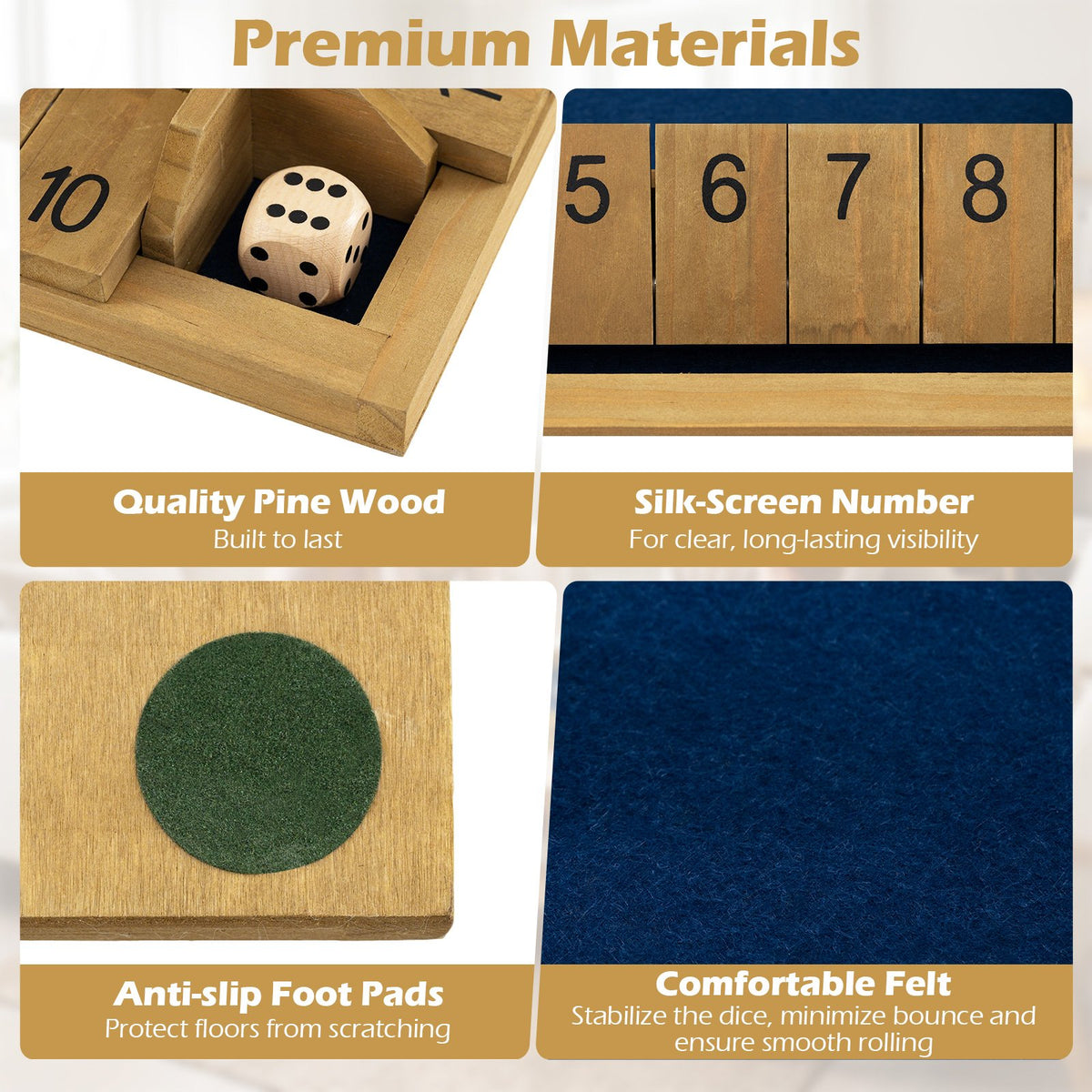24 Inch Extra-Large Shut The Box Game for 2-4 Players view 7