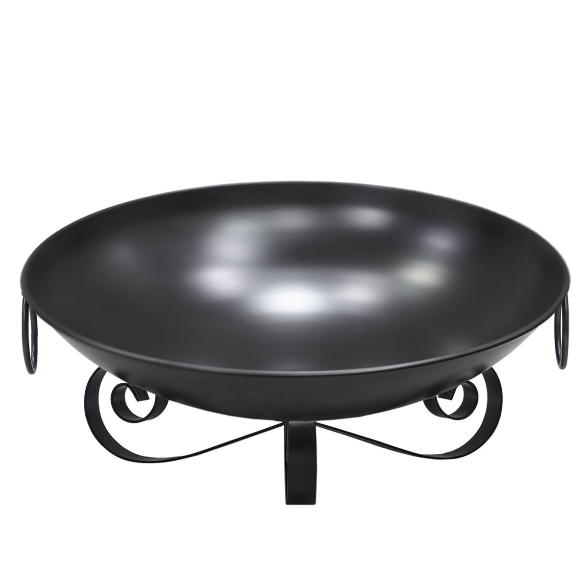 24 Inch Heavy-Duty Metal Fire Pit Bowl Outdoor Wood-Burning Firepit with Handles view 4