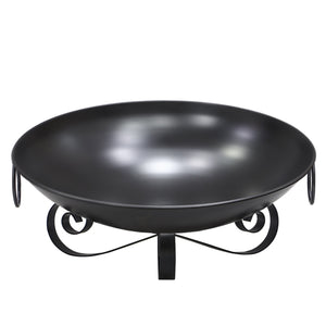 24 Inch Heavy-Duty Metal Fire Pit Bowl Outdoor Wood-Burning Firepit with Handles view 4