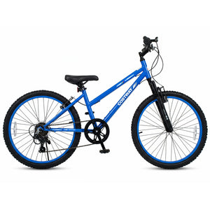 24 Inch Kids Mountain Bike Adjustable with 7 Speed and Suspension Fork-Blue view 4