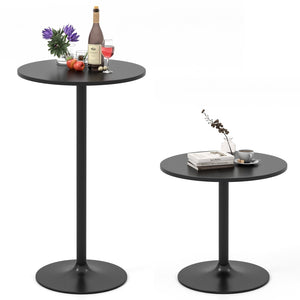24 Inch Modern Round Cocktail Table with Metal Base and MDF Top-Set of 2 view 4